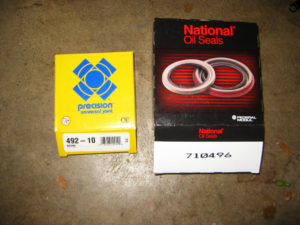 National Oil Seal 710496 (47.5 mm shaft, 68.5 mm bore)
Precision Universal Joints 492-10 (Cap Diameter 1-3/16" , Width 3/4" )